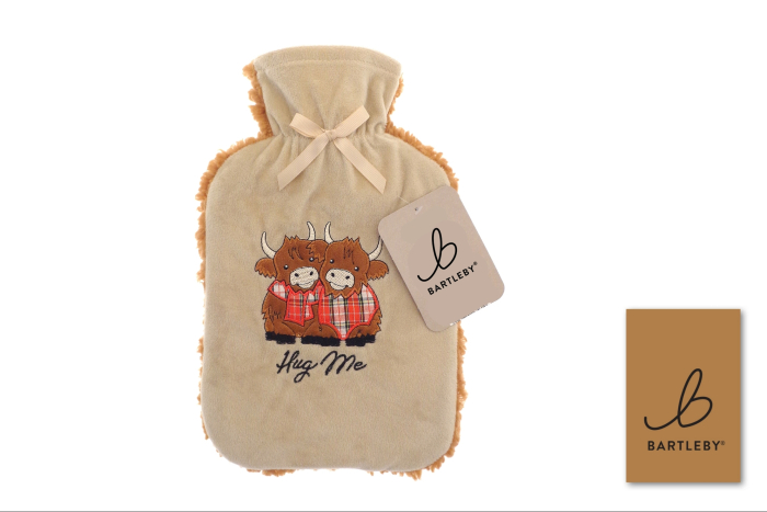 Hot Water Bottle, Highland Cow, Sherpa Back