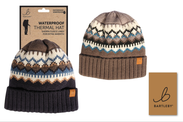Mens Waterproof Fairisle Beanie