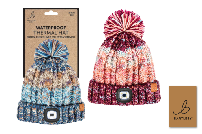 Youths Waterproof Bobble Hat & Light 