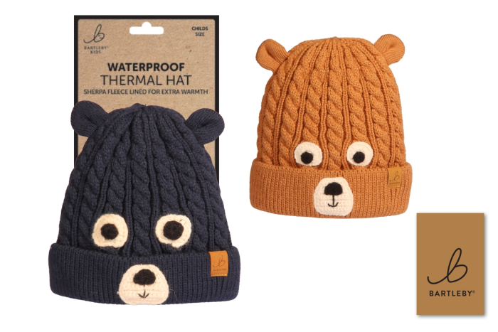 Childs Waterproof Beanie - Bear Design