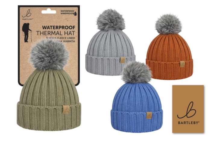 Waterproof Bobble Hat - Chunky Rib