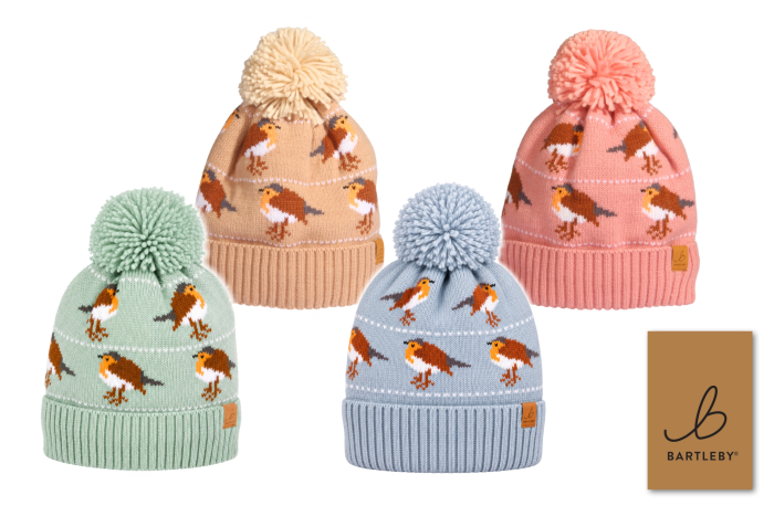 Adult Waterproof Bobble Hat - Robin