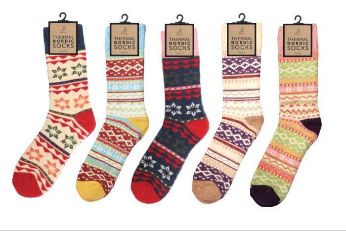 Ladies Nordic Wool Socks, Assorted