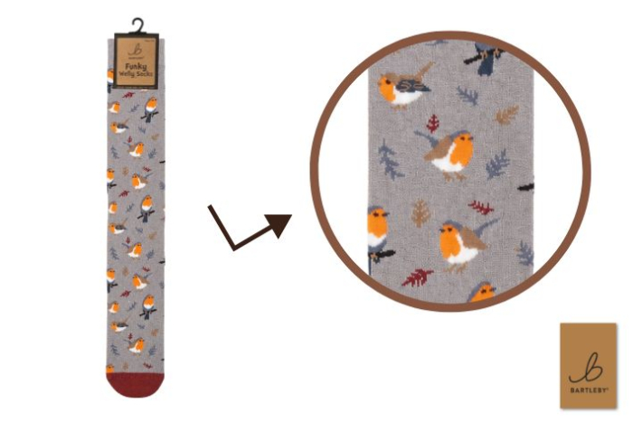 Funky Welly Socks - Country Robin
