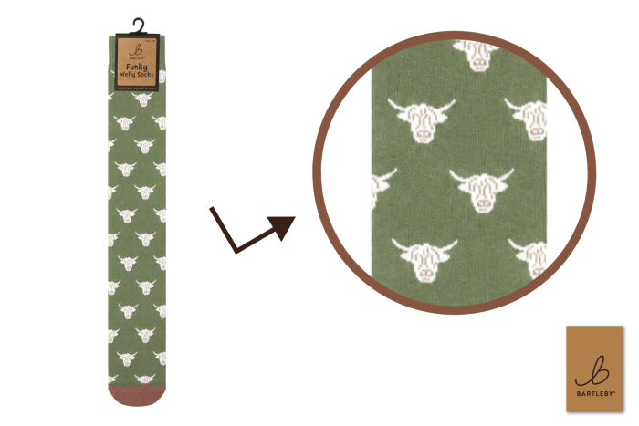 Funky Welly Socks - Highland Cow Head