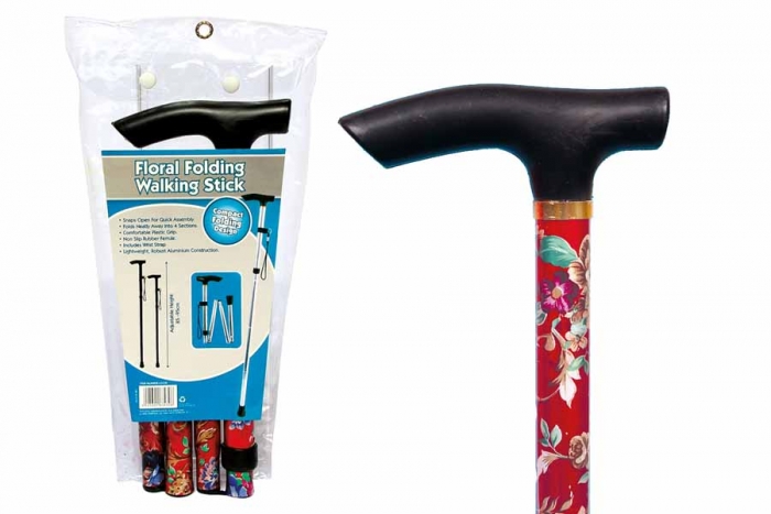 Folding Floral Walking Stick 