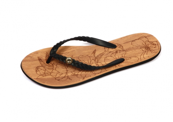 Ladies Flip Flops, Wood - Sizes 3-8