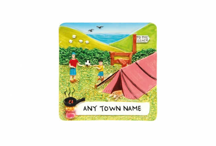 Camping Holiday Magnet - Town Named