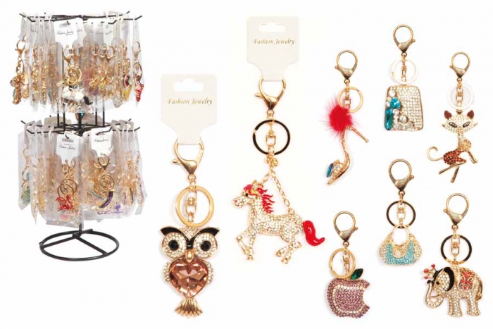 Bag Charm Keyring with Diamantes