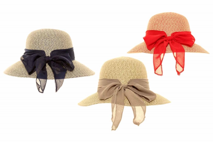 Hat - Ladies, Straw with Bow