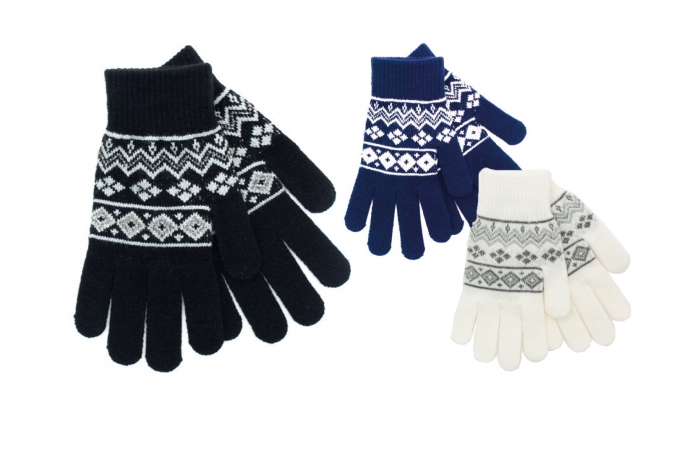 Ladies Gloves - Knitted Fairisle
