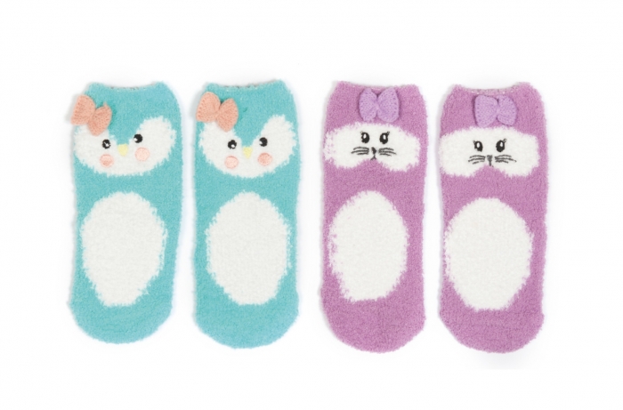 Girl's Socks - Welly Boot, Animal