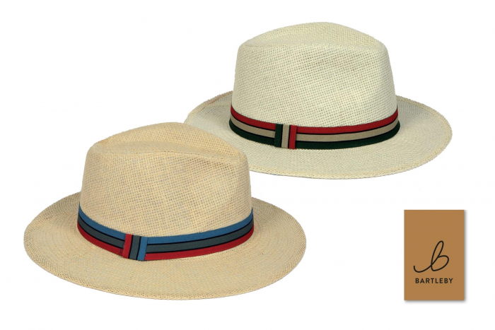 Mens Deluxe Straw Fedora Hat