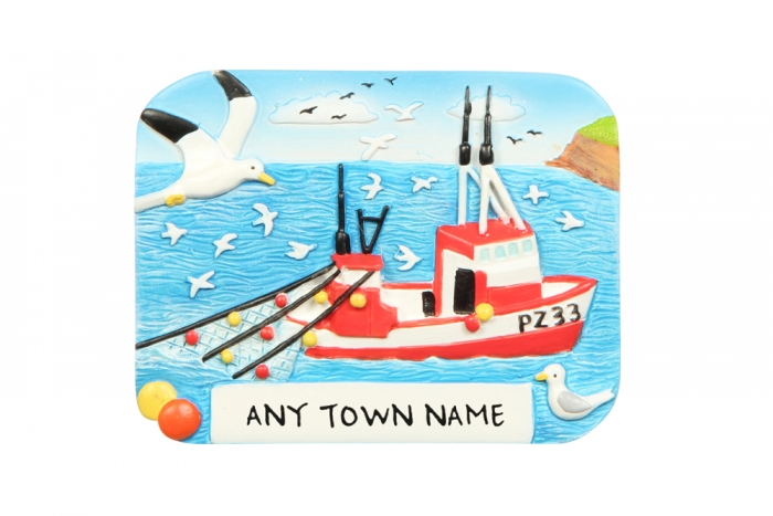 Fishing Trawler Magnet - Town Named