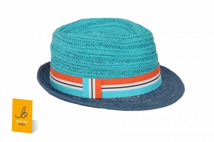 Boys Straw Trilby Hat