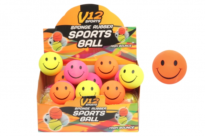 Rubber Ball - Smiley Print, 2.5"