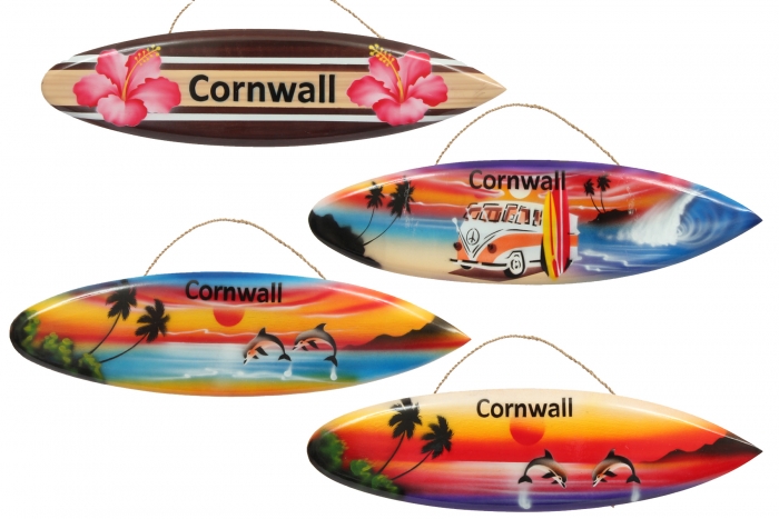 Surfboard Hanging Plaque - Cornwall