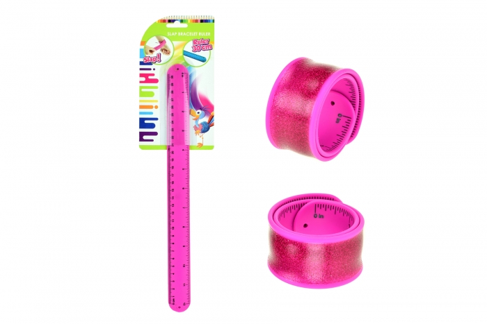 Snap Bracelet - Pink Glitter Ruler