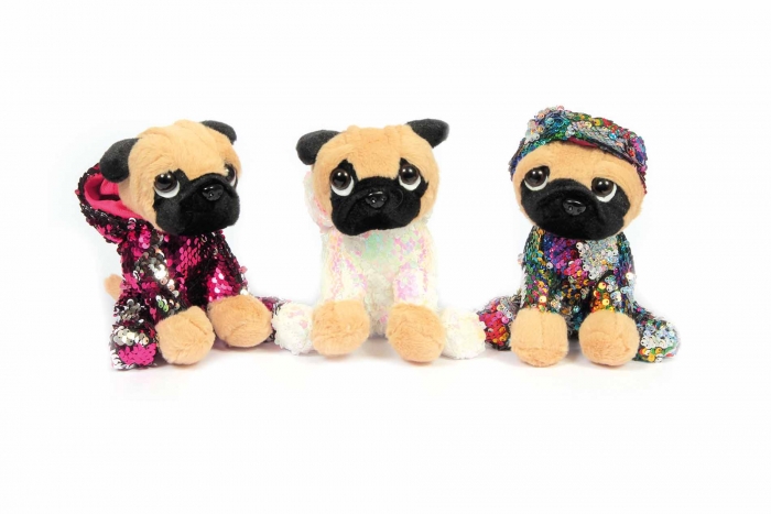 Soft Pug Dog - Sequins - Otterdene Products