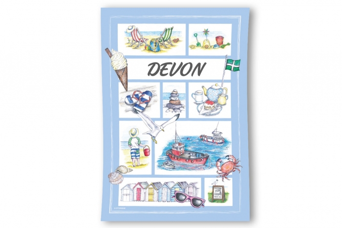 Devon Souvenir Tea Towel 