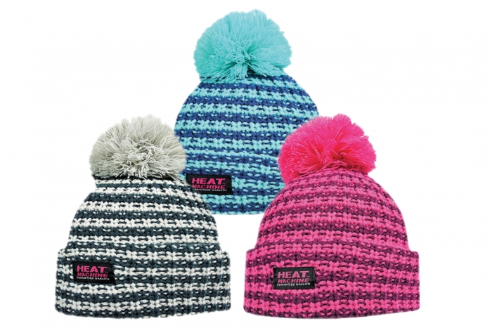 Ladies 'Heat Machine' Striped Bobble Hat