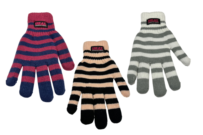Ladies 'Heat Machine' Striped Gloves