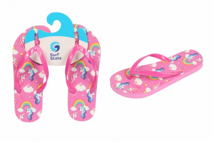 Unicorn Flip Flops - Girls, Size 10-2