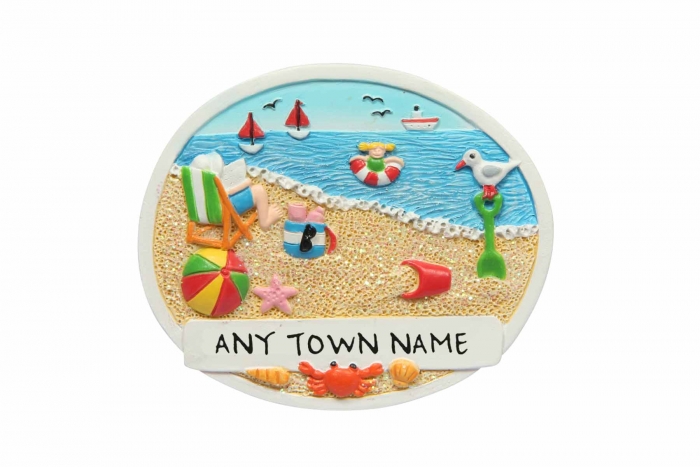 Beach Scene Magnet - Town Named