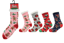 Ladies Christmas Socks - Sherpa