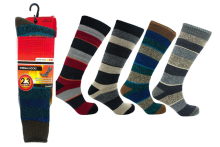 Long Men's 'Heat Machine' Socks, Striped