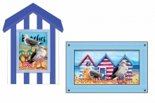 Beach Hut Magnet - With Beads 