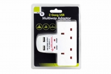 Multiway 2 Gang Adaptor with USB