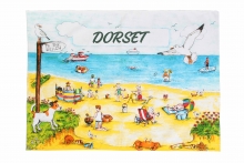 Dorset Souvenir Seaside Tea Towel 